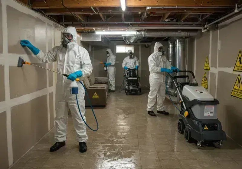 Basement Moisture Removal and Structural Drying process in Allendale, CA